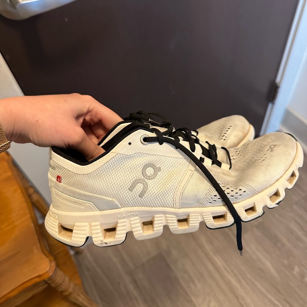 On running sneakers- worn, but nice still. No filter on photos